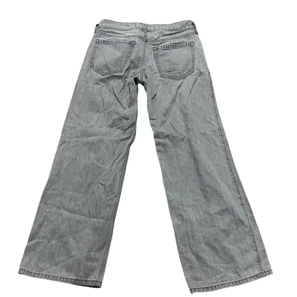 Hollister Jeans Womens Size 5 Gray Wash Low Rise Wide Leg Y2K 5-Pocket - Image 4