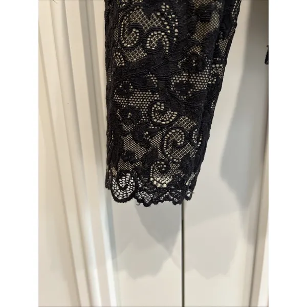 Vintage Hanky‎ Panky Black Lace Overlay Top Size Small Coquette Fairy Milkmaid - Image 2