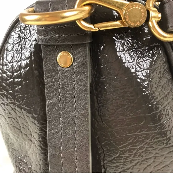 Marc by Marc Jacobs Leather Bag Totally Turnlock Shifty Satchel Gray Purse XBody - Image 6