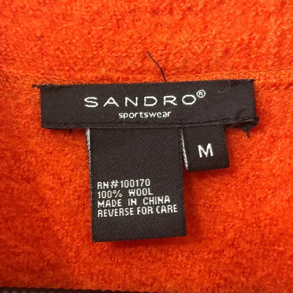 Sandro Sz M‎ Statement Boho Cozy Orange Textured Wool Swing Coat Jacket Colorful - Image 5