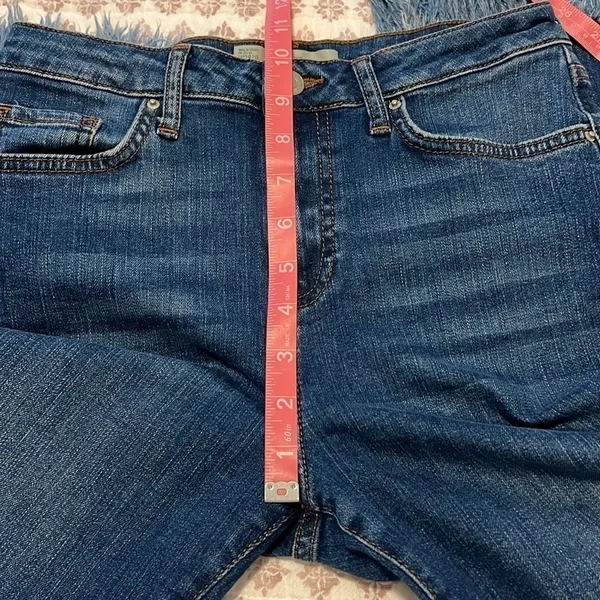 Topshop Moto Dree Frayed Hem Crop Jeans 28 Blue Kick Flare Denim - Image 15
