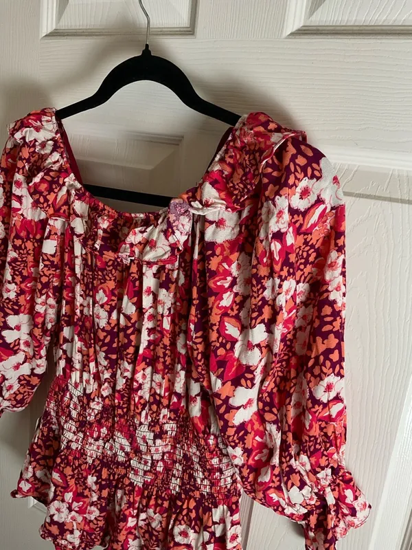 Free People Sweet Memories Blouse in Fruit Punch Combo - Size S - Image 6