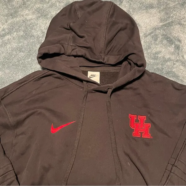Nike Women's‎ Black University of Houston Hoodie with Red UH Logo Size Large - Image 2