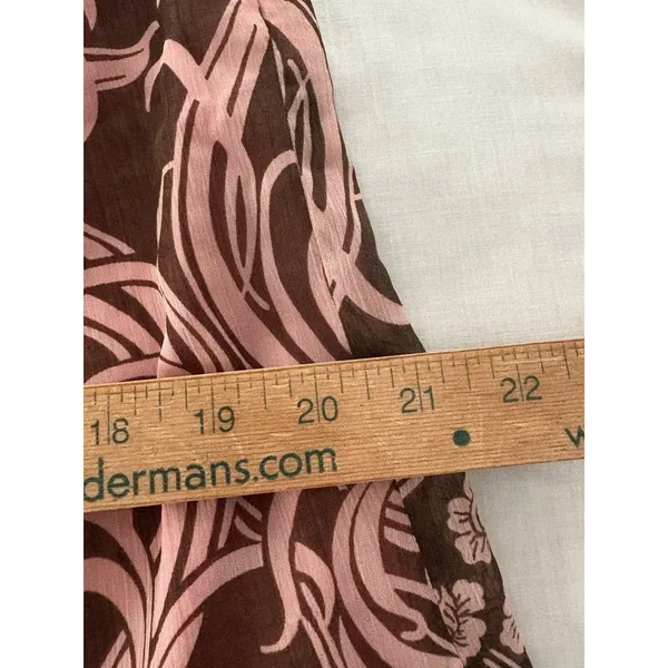 Y2k Skirt Pink & Brown Floral Fairycore Fairy Whimsy Size 6 Lined Silky Cato - Image 10