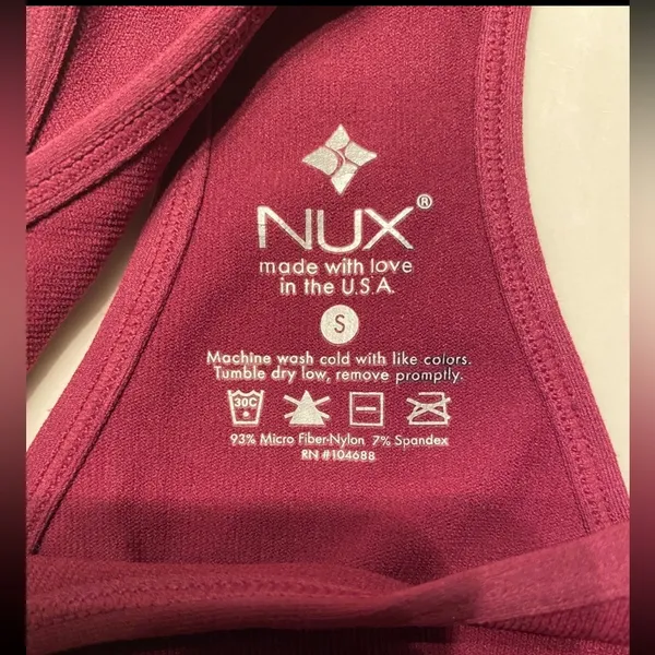 NUX Freedom Nylon Tank Top Women’s Maroon Red Size Small - Image 5