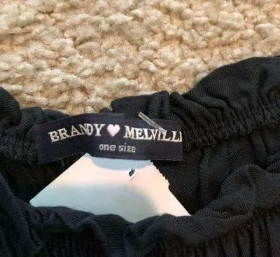 Brandy Melville Black off the shoulder long sleeve romper washed once - Image 4