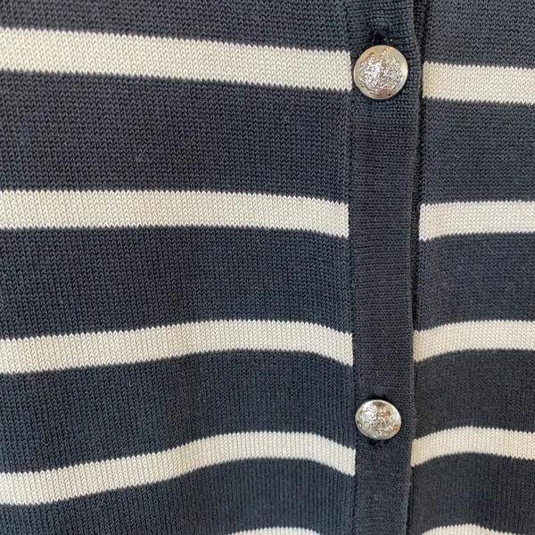 Ralph Lauren Silk Blend Navy & White Coastal Cardigan size large - Image 3