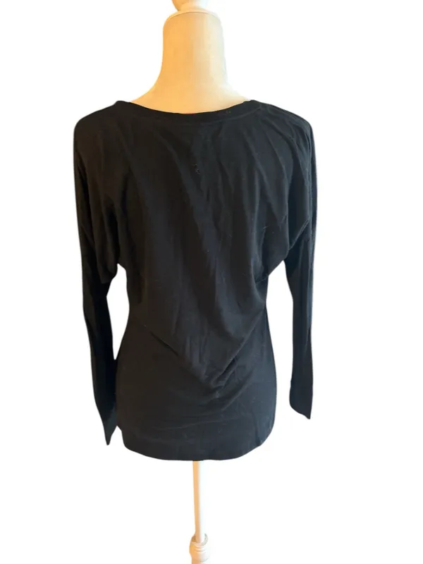 Nike Black Long Sleeves w Bold Pink Logo - Image 2