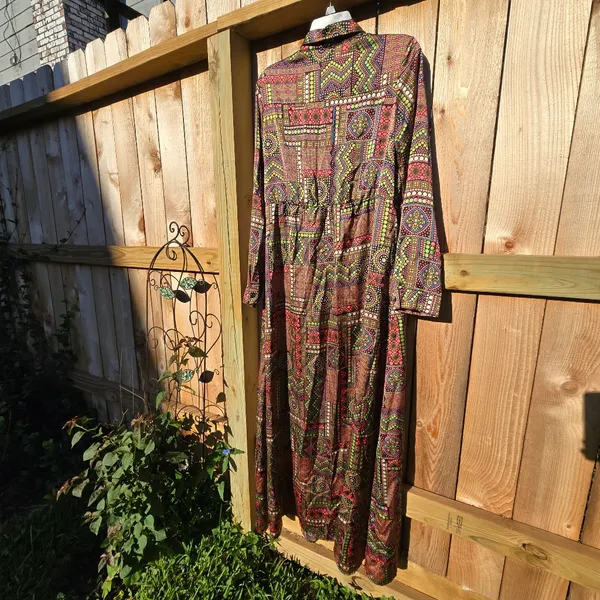 NWOT Urban Modesty Colorful Print Button Dress XL - Image 9
