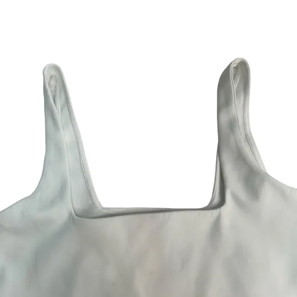 Good American Square Neck Tank Thong Bodysuit‎ White Snaps Size 3 US Large NWT - Image 2