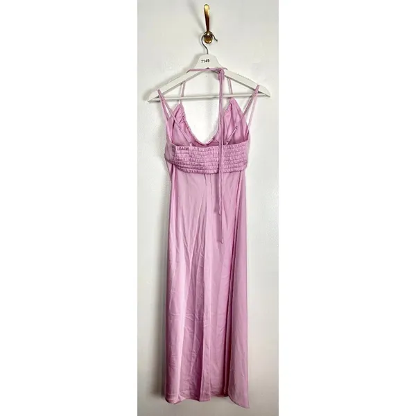 ALC Frank Sienna Cut-Out Satin Midi Dress in Light Pink Size US 0 - Image 9