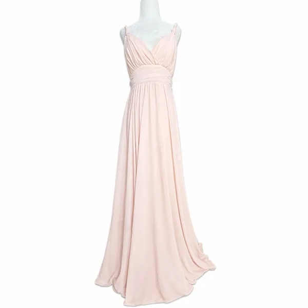 Lulus Baby‎ Pink Maxi Dress Pleated V Neck Strappy Formal Small Elegant Flowy - Image 13