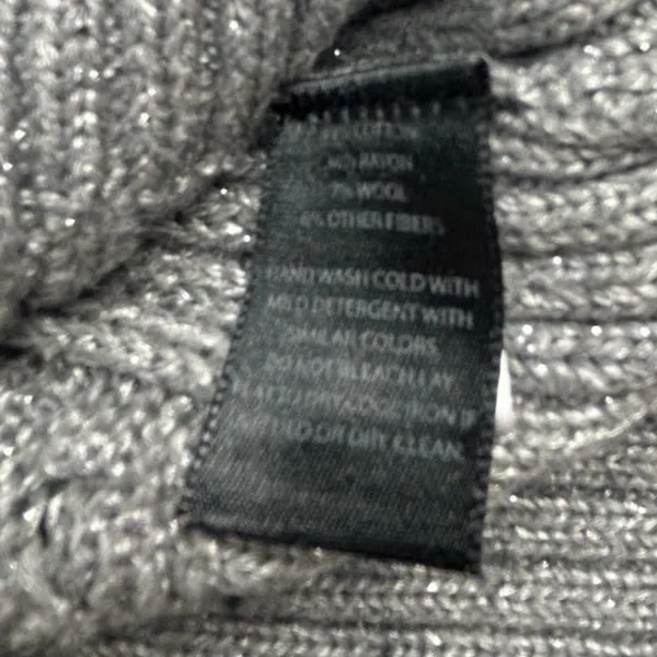 White House Black‎ Market Silver Gray Cable Knit Cowl Neck Sweater Size S - Image 7
