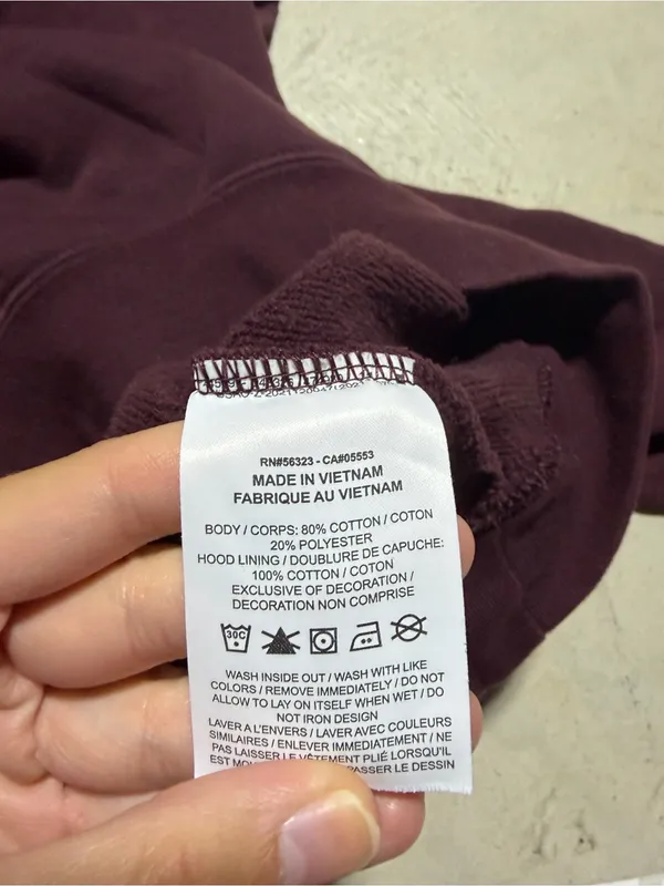 Nike Burgundy Pullover Hoodie with White Logo medium - Image 7