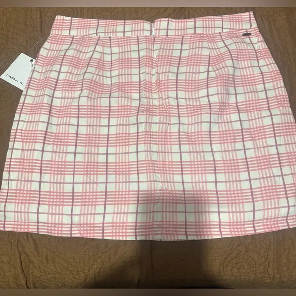 O'Neill Pink and White Plaid Mini Skirt - Image 4
