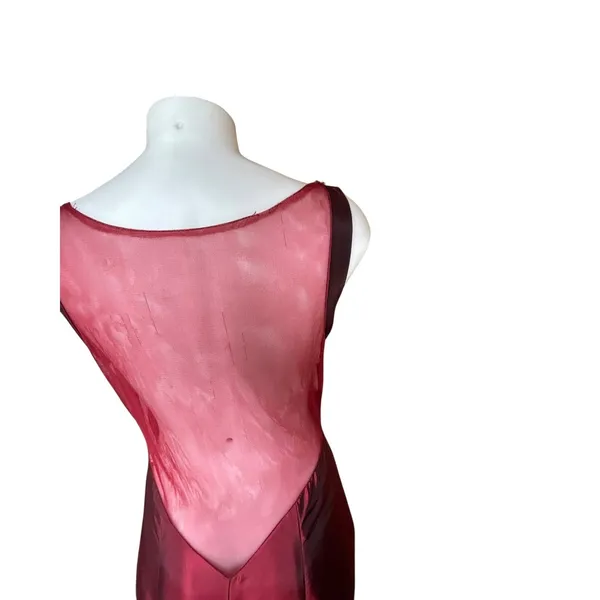Tiffany Designs Burgundy Beaded Ruffle Mermaid Formal Gown Size 10 - Image 11