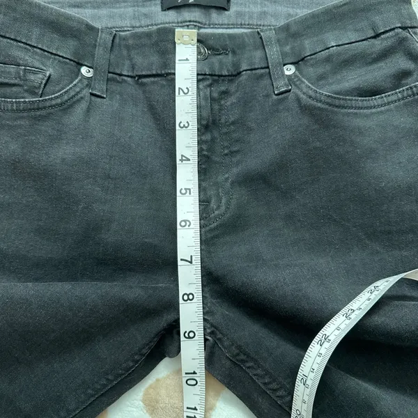 7 For‎ All Mankind Ankle Skinny Jeans Black Wash Denim Size 28 - Image 11