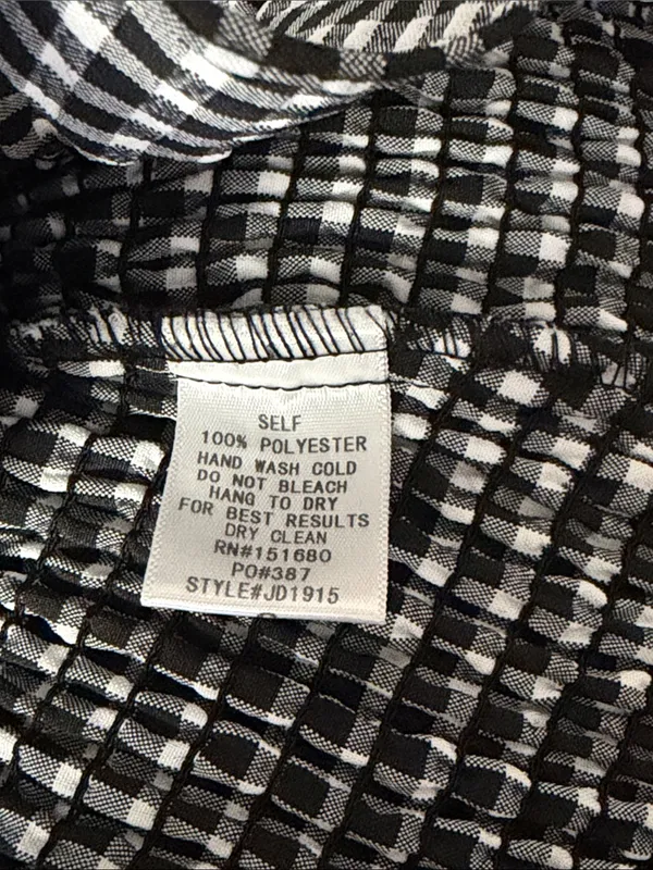 Storia Black and White Gingham Ruffle Mini Dress - Image 4