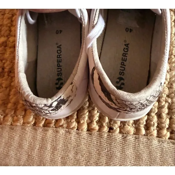 ASOS/Superga 2843 Club S Genuine Leather White Snake Heel Unisex Size 40 - Image 8