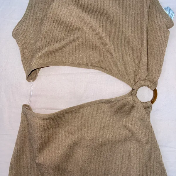 Baddieville NWOT Taupe Mini Dress - Image 7
