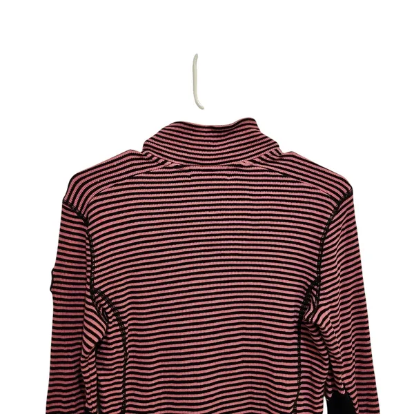 Lauren Ralph Lauren Active Pink Striped Long Sleeve Quarter Zip Activewear Top M - Image 5