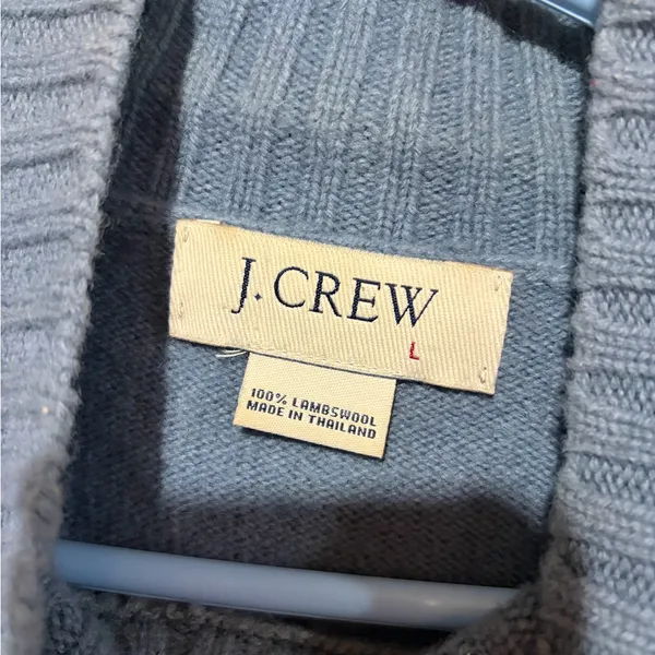 JCrew 100% Lambswools Light Blue Crew Neck Sweater Size Large - Image 2