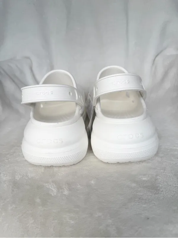 Crocs Classic Crush Platform Clogs White Color Unisex M8/W10 NEW - Image 4