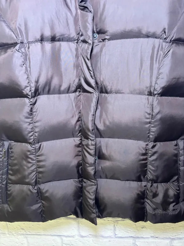Eddie Bauer Women’s Puffer Vest Premium Quality Goose Down Brown Size Large - Image 3