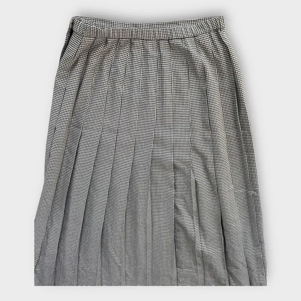 VTG Susan Bristol Black White Houndstooth Pleated Skirt Size 14 Preppy Academia - Image 7