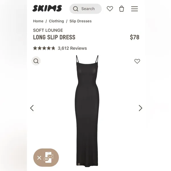NWT Skims Soft Lounge Long Slip Dress Onyx Black Color Size L - Image 6