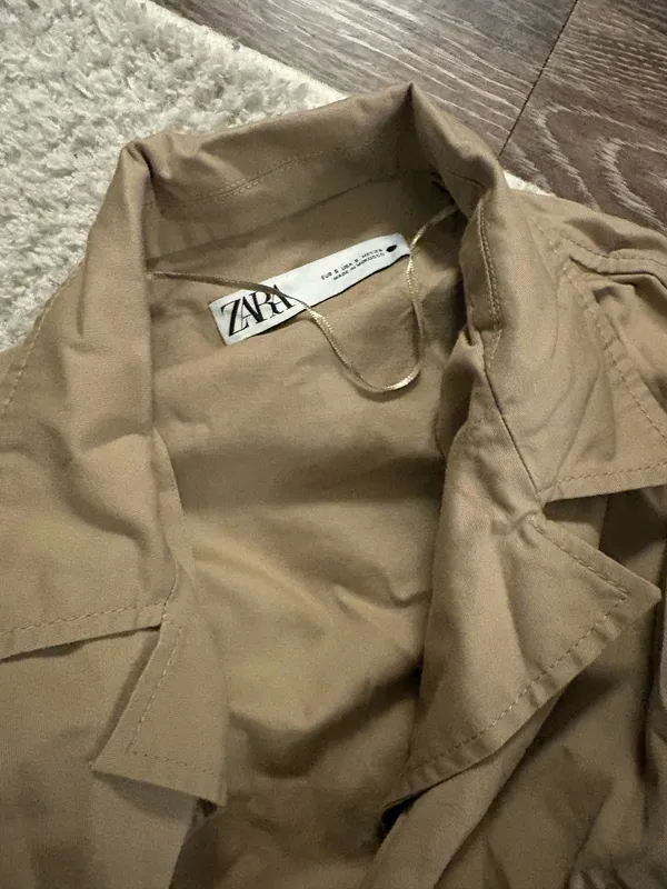 NWT ZARA WASHED TWILL BLAZER ZW COLLECTION LIGHT WHISKEY Jacket. SIZE Small - Image 4