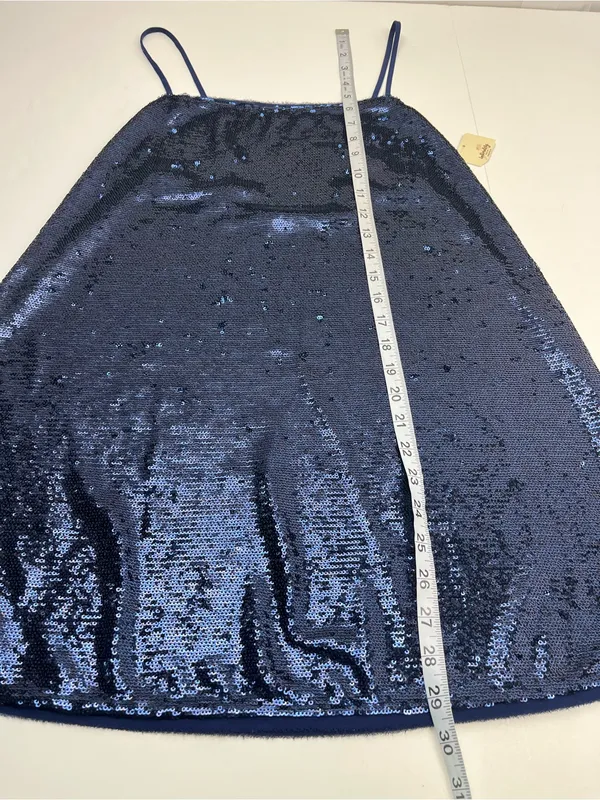 Intimately Free People Time To Shine Navy Blue Sequin Slip Dress Mini XS NEW - Image 8