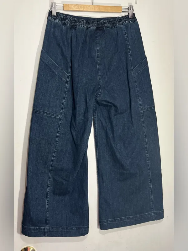 Lisa bayne blue wide leg Denim Utility Pant size M - Image 7
