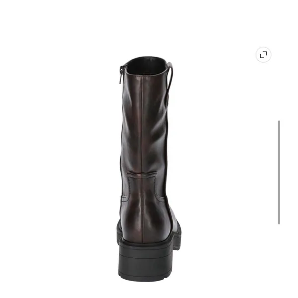 No Boundaries Women's US 9 Brown Faux Leather Mid-Calf Round Toe Zip Lug Boots - Image 2