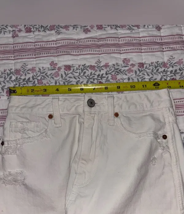 Abercrombie & Fitch White Distressed Skirt - Image 7