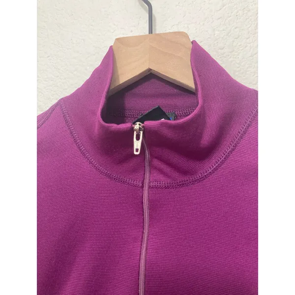 Vintage 90's Patgonia Capilene Active Layer Hiking Outdoors Magenta Zip Sweater - Image 3
