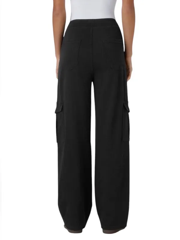 Halara Flex Black Denim Wide-Leg Cargo Pants - Image 3