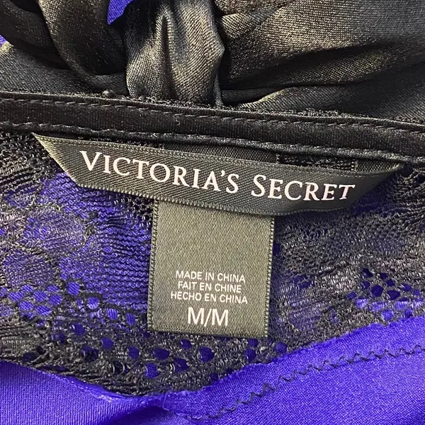 Victoria’s Secret Purple Satin Lace Lingerie Chemise Mini Dress Size‎ Medium Y2K - Image 2
