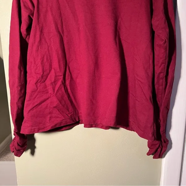Flutter Squeak‎ Women's Size Medium Thick Knit Top Sweatshirt Cherry Red Pockets - Image 8