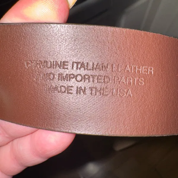 Beige genuine leather belt Tan - Image 7