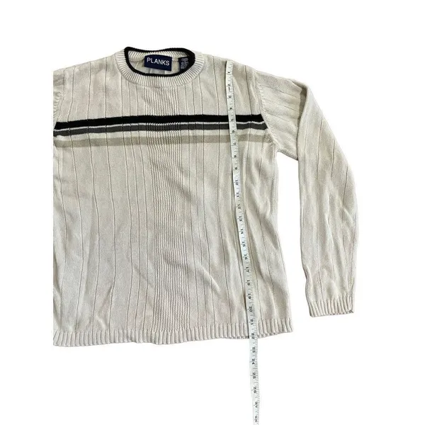 ‎PLANKS cream vintage sweater with stripe XL - Image 5