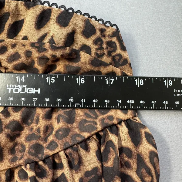 NWT Cider Chiffon Top Women's XL Leopard Babydoll Cami Festival Party Casual - Image 10
