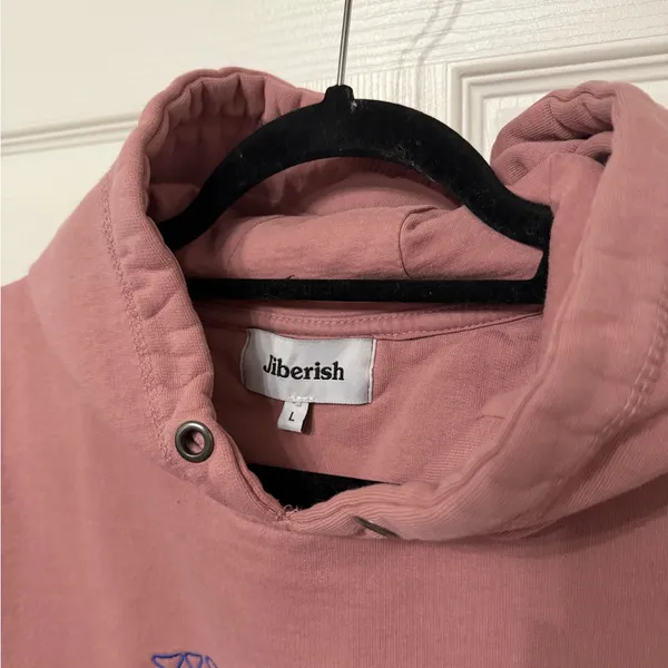 JIBERISH embroidered hoodie pink blue size‎ large - Image 3