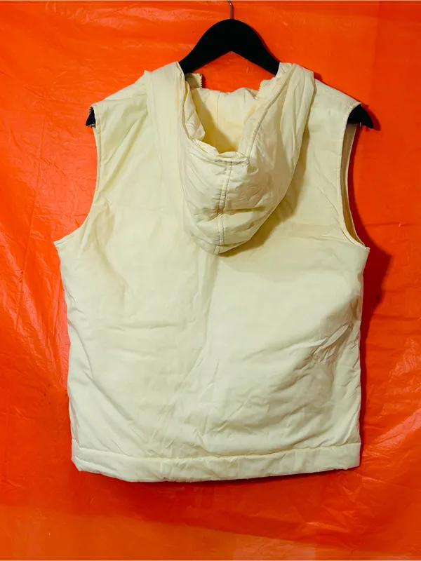GAP Pale Yellow Hooded Puffer Vest - Image 2