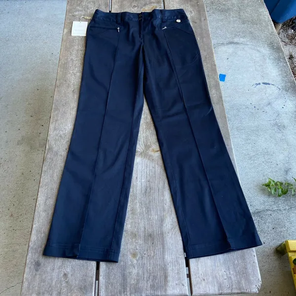 Greg Norman Womens Pants Size 4 Navy‎ Blue Basic Slacks Solid NEW - Image 4