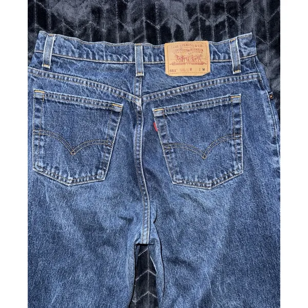VTG Levis 551 Women's Relaxed Fit Tapered Leg 90s Made USA Jeans Sz 14‎ MED - Image 5