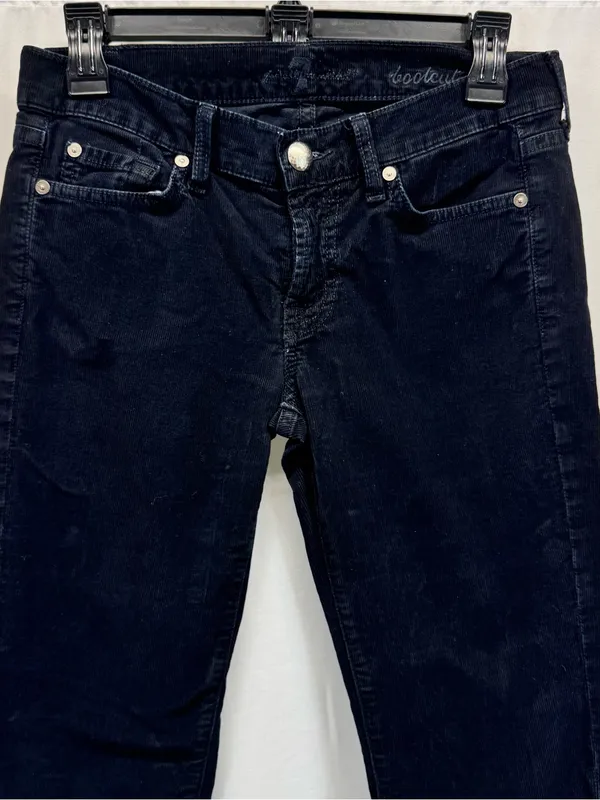 7 For All Mankind Black Boot Cut Corduroy Jeans 25 XS Preppy Minimalist Boho - Image 3