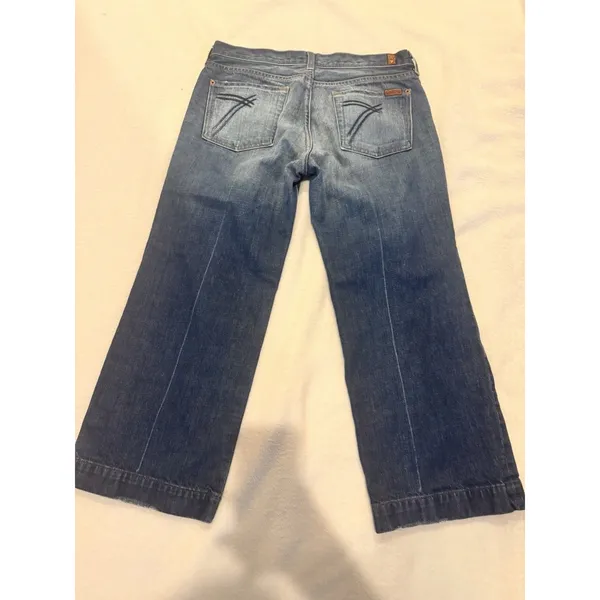 7 For All Mankind Dojo Crop Denim Jeans Women's Sz 30 U121B082U-082U Made In USA - Image 6