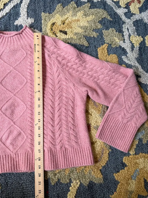 J. Crew Cable-knit Rollneck‎ Sweater in Supersoft Yarn Size Small Dusty Pink - Image 5