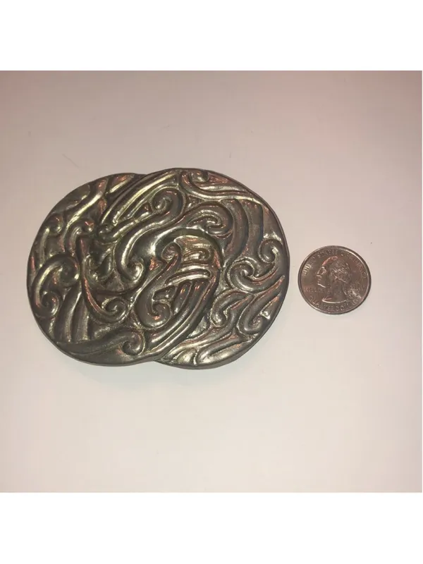 Vintage Silver Tone Western Boho Belt Buckle - Image 3
